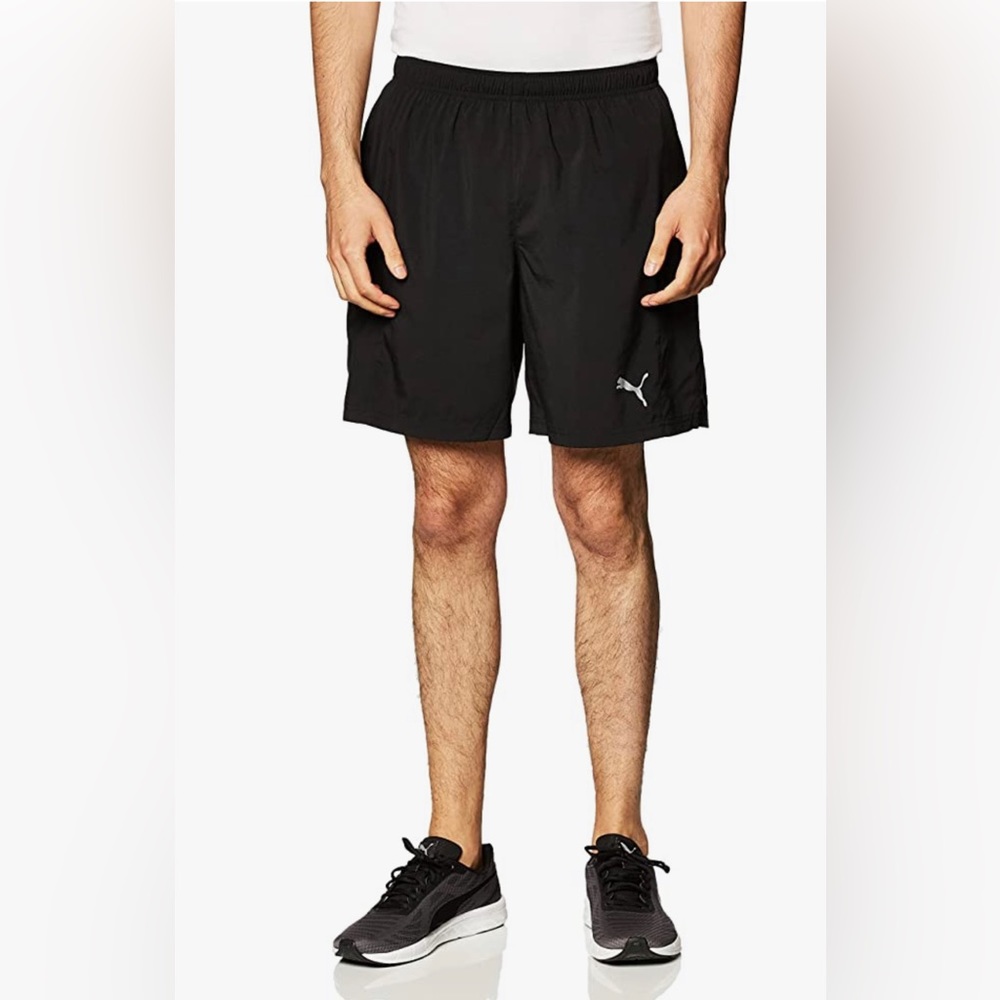 PUMA mens Run Favorite 7" Woven Session Shorts, Puma Black, Medium US